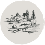 river sketch-style icon 