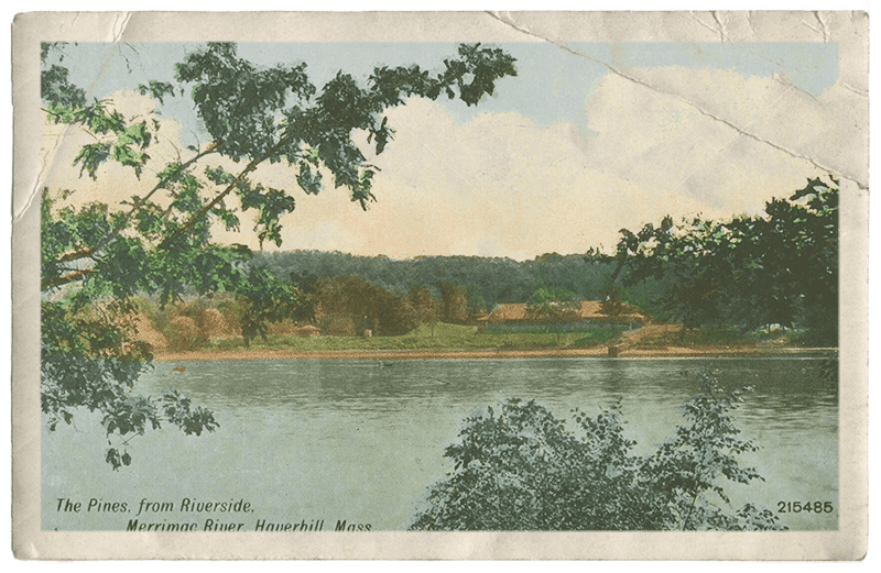 vintage postcard with lake image design element